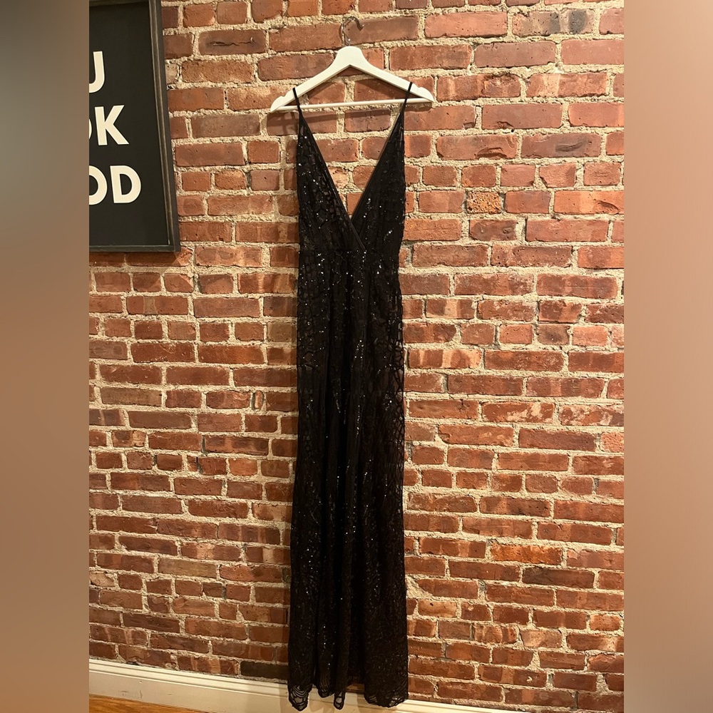 Moda Glam Boutique Sheer Evening Gown in Black